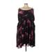 Torrid Casual Dress - DropWaist: Purple Paint Splatter Print Dresses - Women's Size 5X Plus