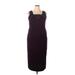 Casual Dress - Midi Square Sleeveless: Burgundy Solid Dresses - Women's Size 20