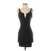 Haute Monde Cocktail Dress - Mini Plunge Sleeveless: Black Color Block Dresses - Women's Size Small