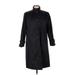 Fleet Street Coat: Knee Length Black Print Jackets & Outerwear - Women's Size X-Large