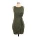 Love, Fire Casual Dress - DropWaist: Green Solid Dresses - Women's Size Large