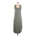 Gap Casual Dress - Midi Scoop Neck Sleeveless: Gray Solid Dresses - Women's Size Small