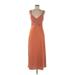 A.L.C. Casual Dress - Midi V Neck Sleeveless: Orange Solid Dresses - New - Women's Size 8