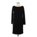 Gap Casual Dress - Shift Boatneck 3/4 sleeves: Black Solid Dresses - Women's Size Medium