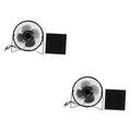 IMIKEYA 2pcs Solar Powered Fan Solar Fan Rotating USB Fan Desk Fan Biscuit Tins Storage Portable Fans USB Office Fan Mini Cooling Desktop Fan Mobile Power To Rotate Solar