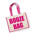 Large Jute Bag Booze Bag Pink Bag