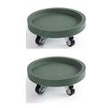 ROYAUX 2 Pack of Plant Caddy, PVC Board Plant Stand Rolling Tray, Round Plant Caddy with Wheels Flower Pot Mover, Heavy Duty Plants Trolley Rolling Tray Coaster, Potted Flower Pot Tray (Green 50cm)