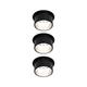 Paulmann 93383 LED Light Gil 3-Step dim Round incl. 3 x 6 Watt Dimmable Brushed Recessed Spotlight Aluminium Spot 2700 K Coin, Matte Black/Iron