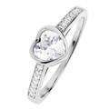 Sterling Silver Cubic Zirconia 6x6mm Heart Ring