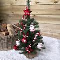 60cm Mini Green Imperial Christmas Tree with 10 Red Novelty Bauble Decorations