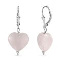 Rose Quartz Earring in Rhodium Overlay Sterling Silver 43.00 ct 43.000 Ct.