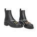 Gucci Shoes | Gucci Flores Horsebit & Chain Leather Ankle Boots | Color: Black | Size: 42eu