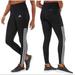 Adidas Pants & Jumpsuits | Adidas Climalite High Rise Stripes 7/8 Leggings S | Color: Black/White | Size: S