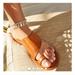 Free People Shoes | Free People Sant Antoni Leather Toe Ring Sandals Size 37.5 Size 7.5 | Color: Tan | Size: 7.5