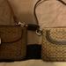 Coach Bags | Coach Soho Signature Pocket Wristlet F40585, Khaki/Mahogany | Color: Brown | Size: Os