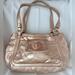 Coach Bags | Coach Leather Handbag Metallic Rose Gold 13607 Tote Purse Bag Monogram Embossed | Color: Gold/Pink | Size: Os