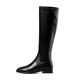 Women's Knee High Boots Ladies Low Heel Winter Pointed Toe Shoes Snow Shoes Non-Slip Warm Fur Lined Boots Leather Ankle Boots Biker High Calf Boots (Black 1 3 UK)
