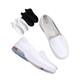 Women's Non Slip Nursing Shoes, Womens White Air Cushion Slip on Breathable Nurse Shoes, with Flat Boat Socks 2 Pairs, for Medical Workers, Doctors, Healthcare Providers (Color : 2 White, Size : 7 U