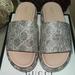 Gucci Shoes | Gucci Gucci Gg Lame Slide Sandal | Color: Cream/Silver | Size: 10