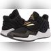 Adidas Shoes | Adidas Deep Threat Sneakers Youth Size 2 Black Gold Splatter S1 | Color: Black/Gold | Size: 2b