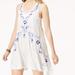 Free People Dresses | Free People Summer Embroidered Sleeveless Dress Size Small/Petite | Color: White | Size: Sp