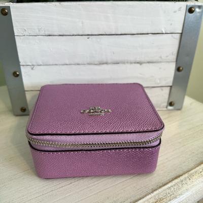 Coach Storage & Organization | Coach Pink Metallic Travel Jewelry Box Nwot | Color: Pink | Size: 4”X3.5”X2”