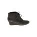 Nine West Ankle Boots: Gray Solid Shoes - Women's Size 8 1/2 - Round Toe