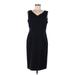 Kasper Casual Dress - Sheath V Neck Sleeveless: Black Solid Dresses - Women's Size 8
