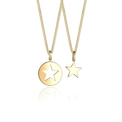 Schmuckset ELLI "Mutter Tochter Stern Anhänger 925 Sterling Silver", gold, Schmuck-Sets, Damen, OneSize, Silber 925 (Sterlingsilber) Image