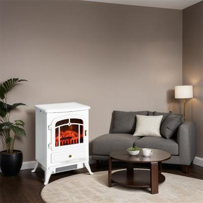 Electric Fireplace Heater,Freestanding Fire Place Stove w/LED Flames
