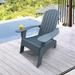 Gray Adirondack Chair Hardwood Frame Chair Outdoor Sloping Seat Chair