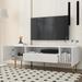 Modern TV Stand for 70+ Inch TV, Entertainment Center TV Media Console Table, with Shelf, 2 Drawers and 2 Cabinets