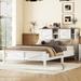 Farmhouse Full/Queen Size Bed Frame with Storage Headboard and Double Sliding Barn Door, Rustic Platform Bed w/ Charging Station