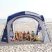 Beach Tent 12×12ft Large UPF50+ Pop Up Canopy with 2-Pcs Side Wall & Sun Shelter, for Camping/Party - 12'×12'