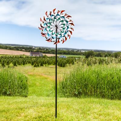 Rainbow Breezes Metal Garden Wind Spinner - 84" H