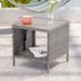 LIVOOSUN Patio HIPS Side Table, Square Coffee Table,Rattan End Table