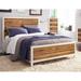 Montana Platform Bed in White Lacquer and Natural Sengon