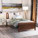 Brown, White Twin Size Wood Platform Bed with Headboard, Footboard, and Wood Slat Support - Classic Charm, Durable Build