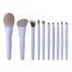 Travel Size Makeup Brush Set 10pcs Corn Fiber Soft Brushes Light Purple Shadow Foundation Powder