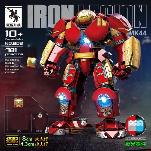 2024 klassische Wunder Iron Man Bausteine Spielzeug mark44 Hulk Buster Mechs Superhelden Rächer