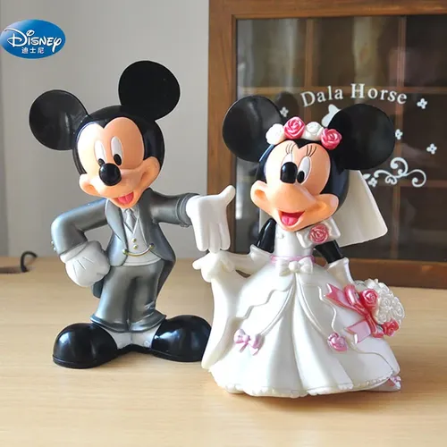 2 teile/satz diseny 7 cm Minnie Mickey Mouse heiraten Action Disney China rote Puppen Kinder