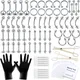 1-84 PCS Body Septum Piercing Kit 14G 16G Tools for Nose Tongue Lip Ear Eyebrow Belly Button