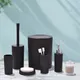 7pcs/set Bathroom Accessory Sets Toilet Brush With Holder Cotton Swab Jar Bathroom Tumbler Soap Dish