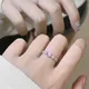 Silber Farbe Ring rosa Herz Opal kreative Fingerring Vintage ästhetische süße Punk Ringe für Frauen