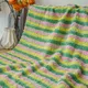 Tissu Jacquard Teint en Fil à Rayures Colorées Étoffe à Coudre Classique pour Décoration d'Oreiller