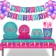 Sweet Girl Dance Women Gymnastics Sports Birthday Party Disposable Tableware Sets Plates Tablecovers