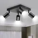 Projecteur de Plafond à 4 Voies Ampoule GU10 (Non Incluse) Plafonnier LED Rotatif Plafonnier