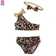 3 stücke Sommer Baby Mädchen Kleidung Bikini Set Kinder Leopard Bogen Bikini Bademode Badeanzug