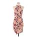 Haute Monde Casual Dress - Mini High Neck Sleeveless: Pink Print Dresses - New - Women's Size Medium