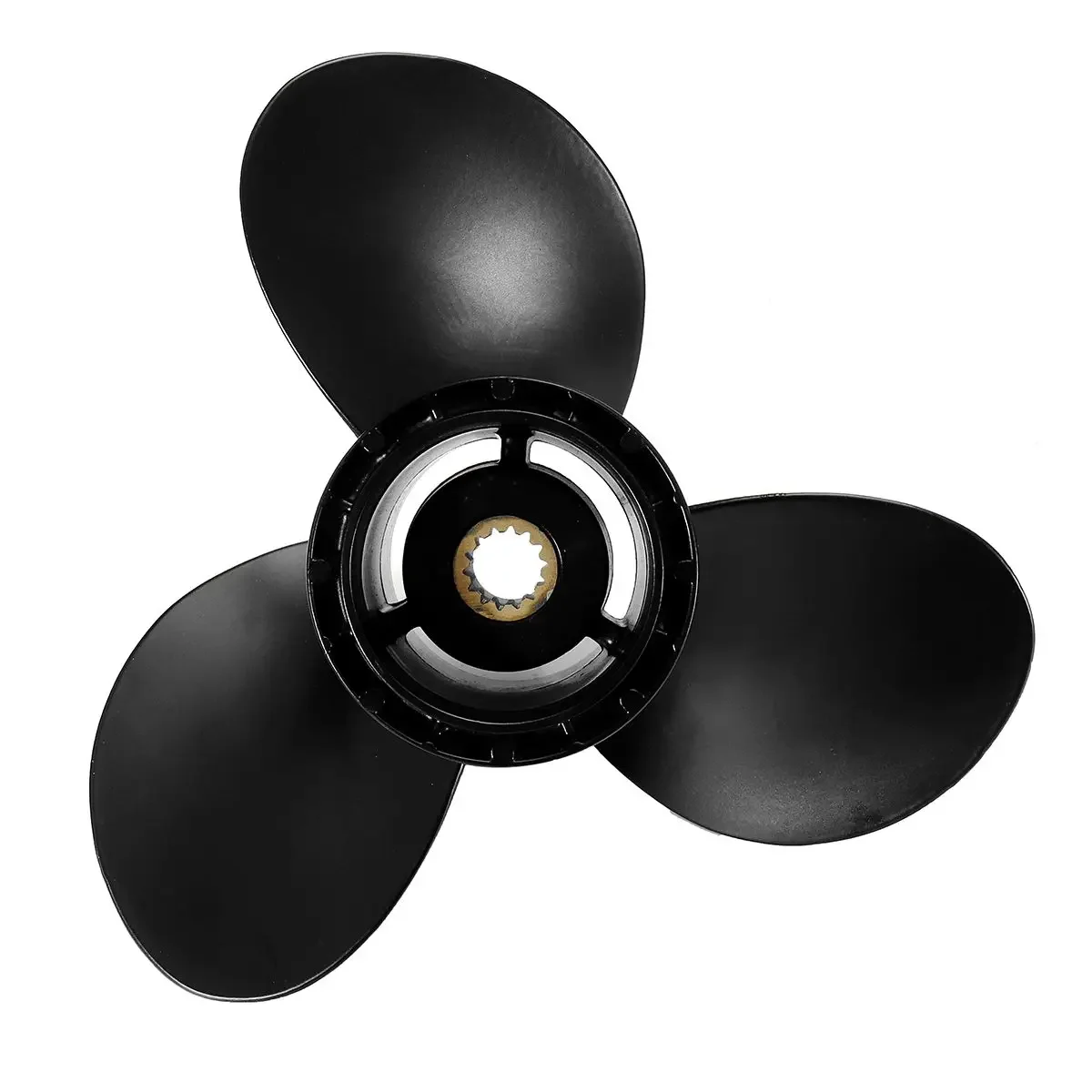 Für Evinrude Johnson 15-35 PS 778863 / 175191 Aluminiumlegierung 10 x 13 Marine-Außenbordpropeller 3 Flügel 14 Spline Tooth Schwarz Image